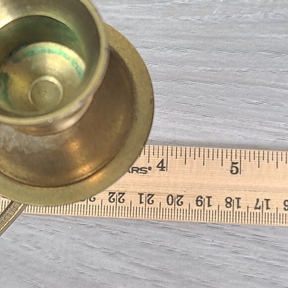 Solid Brass Ornate Wall Sconce Double Candlestick Holders Set of 2 - Picture 10 of 10